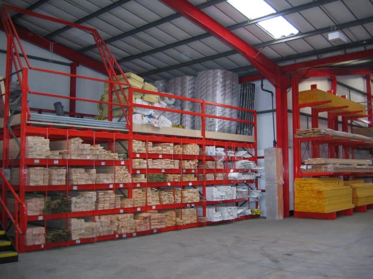 Pigeon Hole Racking for Timber accompanied with a mezzanine flooring to provide an extension of storage within your warehouse storage.