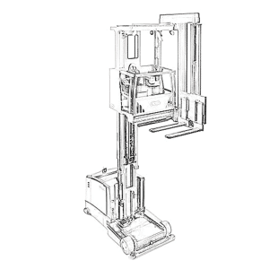 Very Narrow Aisle Guided (VNA) - a Forklift diagram by Stakapal - Leaders in Innovative Warehouse and Yard Storage Racking Solutions and Cantilever Racking Specialists