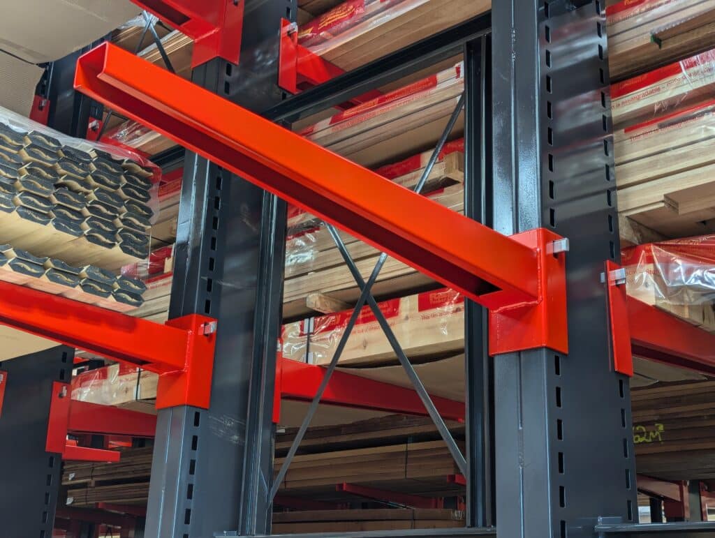 Cantilever Racking arm - Locking pins by Stakapal - Leaders in Innovative Warehouse and Yard Storage Racking Solutions