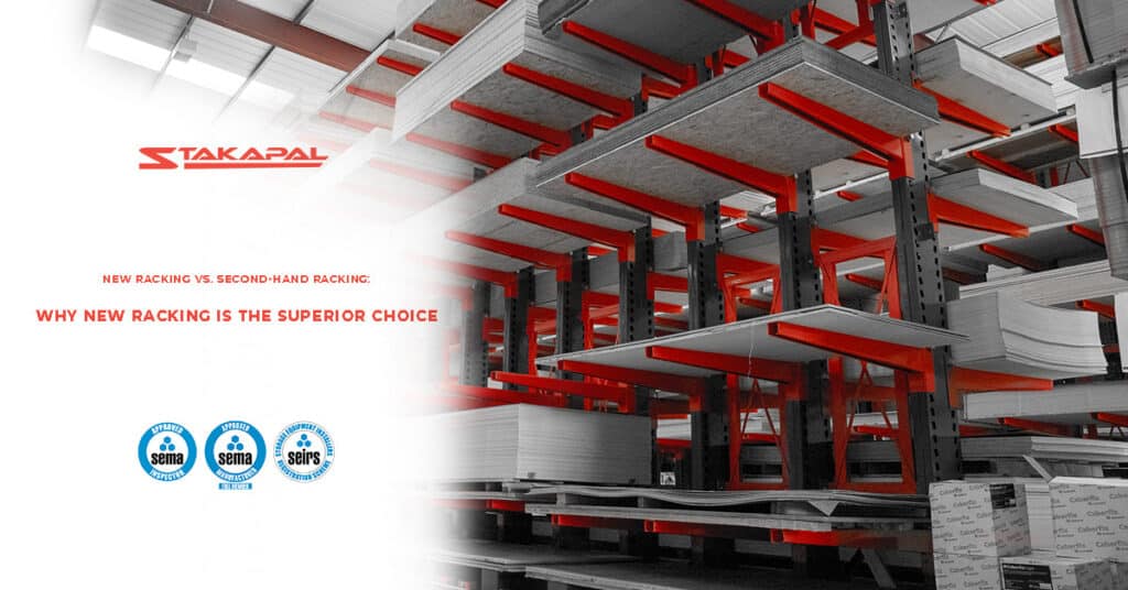 New Racking Compared to Second-Hand Racking. New Racking is the superior choice as it upholds many of its benefits and you can trust that your products are safe.