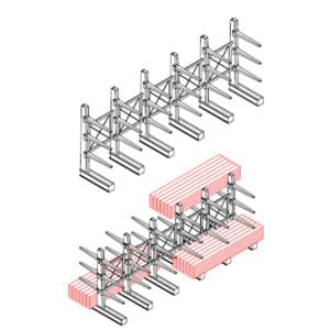 Conventional Cantilever Racking variations consisting of single and double sided racking, a diagram by Stakapal - Leaders in Innovative Warehouse and Yard Storage Racking Solutions and Cantilever Racking Specialists