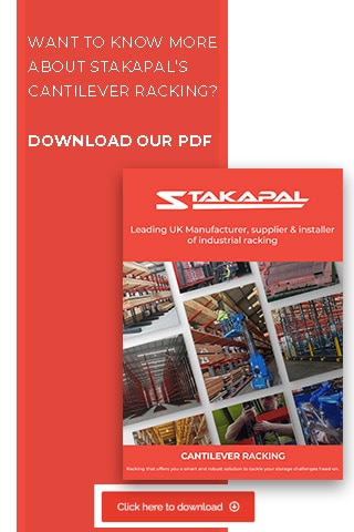 Download Stakapal's Cantilever Racking Brochure to find out more on the product and services we provide